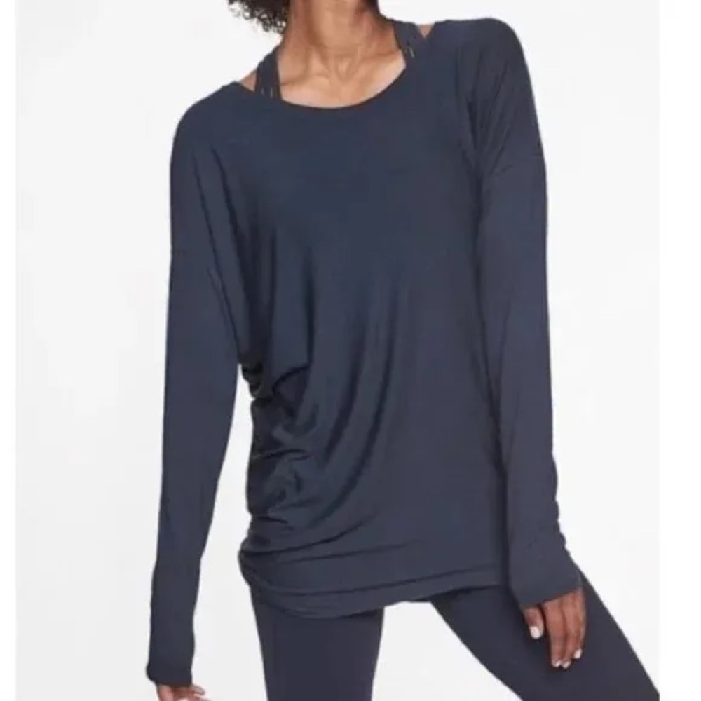 Athleta Threadlight Asymmetrical Relaxed Long Sleeve Top